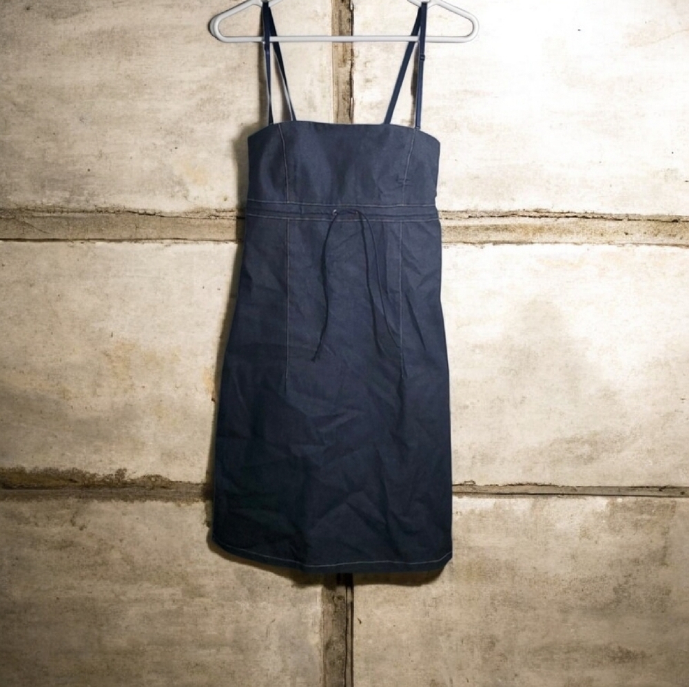 Guess jeans dress size 11 blue demin sundress stretch back Coastal Euro-Summer